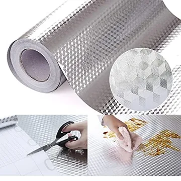 Snkxu Kitchen Wallpaper Oil Proof Sticker for Stylish Backsplash, 15.7X118.1 Inches