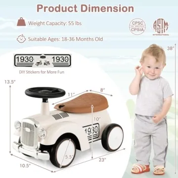 Costzon Toddler Ride-On Car with Storage - Safe Fun