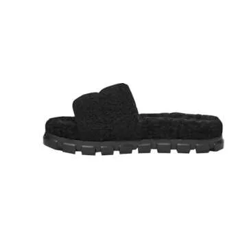 UGG Women's Cozetta Curly Slipper, Black, 8