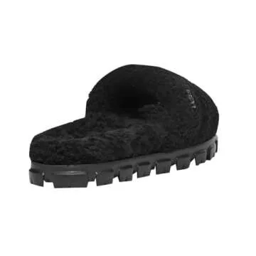 UGG Women's Cozetta Curly Slipper, Black, 8