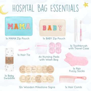 New Mom Gifts, Pregnancy Gifts for New Mom to Be, Hospital Bag Essentials Gift Set for Pregnant Wome...