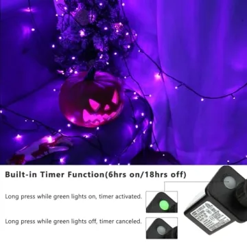 BrizLabs Purple String Lights 78.74ft LED Halloween Decor
