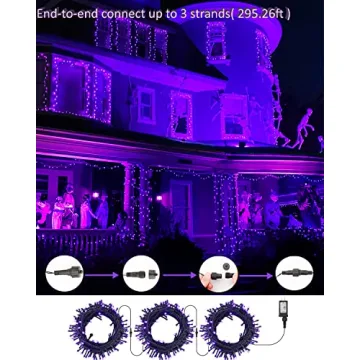 BrizLabs Purple String Lights 78.74ft LED Halloween Decor