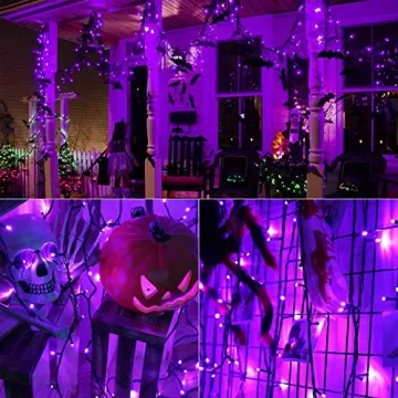 BrizLabs Purple String Lights 78.74ft LED Halloween Decor