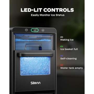 Silonn Nugget Ice Maker Produces 44lbs of Nugget Ice