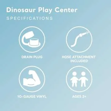 Intex Inflatable Dinosaur Play Center Outdoor Playhouse Inflatable Water Park with Kid Pool Slide, Water Sprayer, Waterfall, and 6 Balls, Multicolor