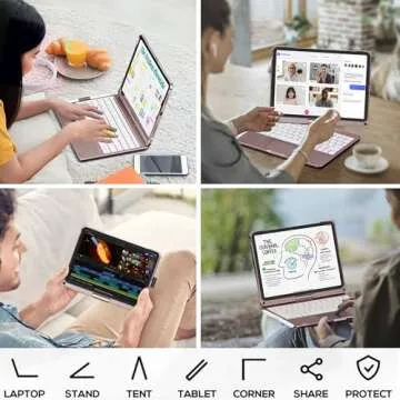 Stylish Edaiser Swivel Keyboard Case for iPad Air and Pro
