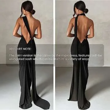 ABYOVRT Backless Dress for Women - Elegant Party Wear