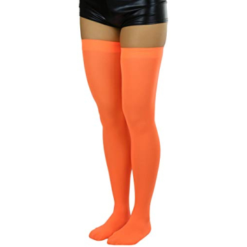 Vibrant Neon Orange Thigh High Stockings for Everyone