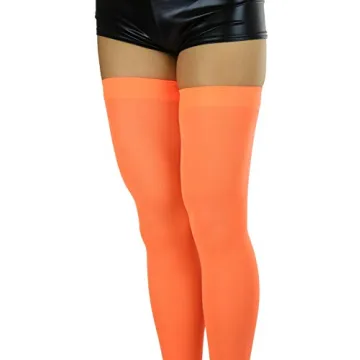 Vibrant Neon Orange Thigh High Stockings for Everyone
