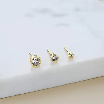 Elegant Gold Plated Sterling Silver Stud Earrings