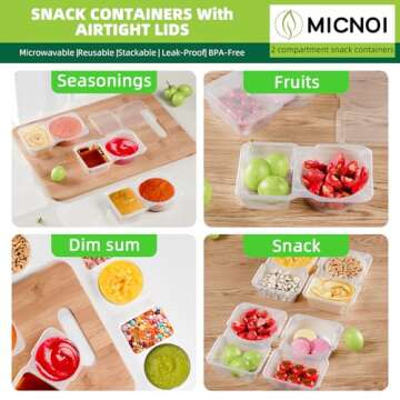 MICNOI Snack Containers 20 Pack for Healthy On-the-Go Snacking