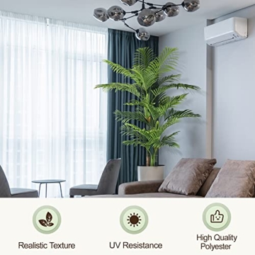 Keeplush 6ft Tall Triple Golden Cane Palm for Home Decor