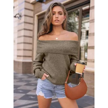 LILLUSORY Off-The-Shoulder Oversized Sweater for Women
