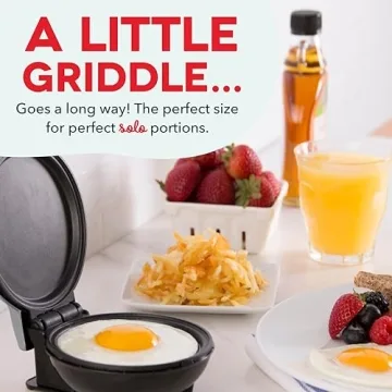 DASH Mini Maker Electric Round Griddle for Individual Pancakes, Cookies, Eggs & other on the go Breakfast, Lunch & Snacks with Indicator Light + Included Recipe Book - Silver