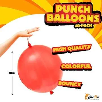 30-Pack Bulk Party Favors Neon Punch Balloons - Piñata Filler Boys & Girls - Goodie Bags Stuffers for Birthday Party Favors for Kids 8-12 & Toddlers 3-5, 4-8 Easter Basket Stuffers Classroom Prizes