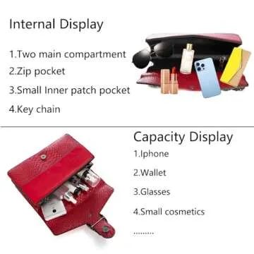 DEEPMEOW Crossbody Shoulder Evening Bag for Women - Snake Printed Leather Messenger Bag Chain Strap Clutch Small Square Satchel Purse（Red）