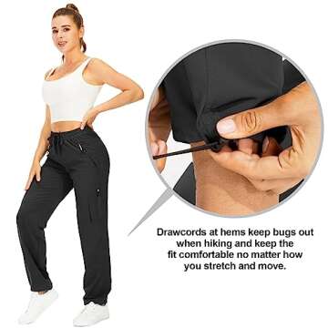 Women's Quick Dry Hiking Pants with Zipper Pockets