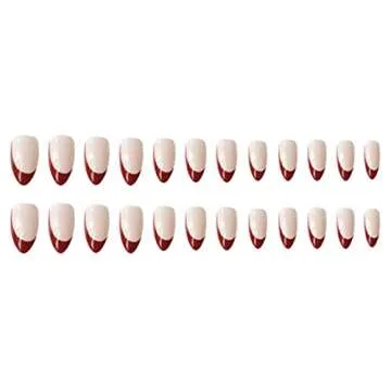 Kamize Press On Nails - Medium Red Acrylic Full Cover