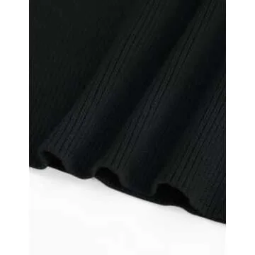 ZESICA Womens Ribbed Tank Tops Square Neck Summer Sleeveless Slim Fitted Color Block Basic Knit Tee Shirts,Black,Small