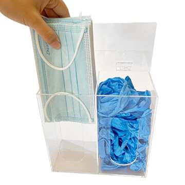 Elegant Acrylic Mask & Glove Dispenser Box Holder with Lid for Hygiene Station