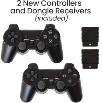 Zeust PlayStation 2 Console Slim Bundle with Wireless Controllers
