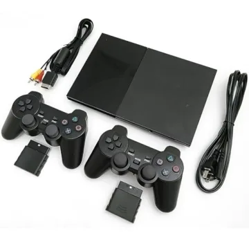 Zeust PlayStation 2 Console Slim Bundle with Wireless Controllers