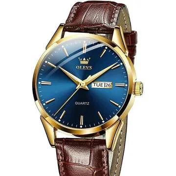 Classic Analog Quartz Watch - OLEVS Brown Leather