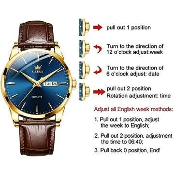 Classic Analog Quartz Watch - OLEVS Brown Leather