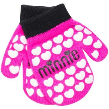 Disney Girls' Hat, Hot Pink Minnie Mittens 2-4, Age 2-4