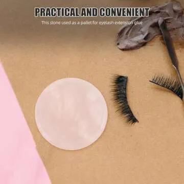 Stylish Lurrose Eyelash Glue Jade Stone Palette 2pcs