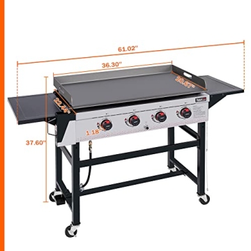 Royal Gourmet 36-Inch BBQ Griddle - Outdoor 4-Burner Gas Grill