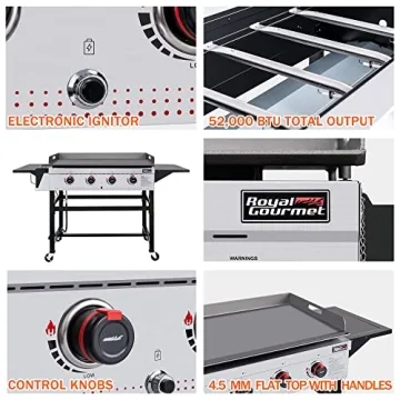 Royal Gourmet 36-Inch BBQ Griddle - Outdoor 4-Burner Gas Grill