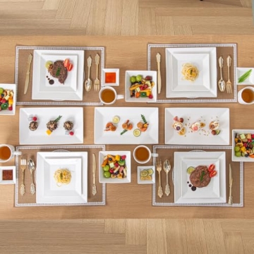 Porlien 24-Piece Classic Square Dinnerware Set for 6