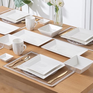 Porlien 24-Piece Classic Square Dinnerware Set for 6