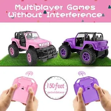 NQD Pink Remote Control Jeep for Girls Aged 4-10