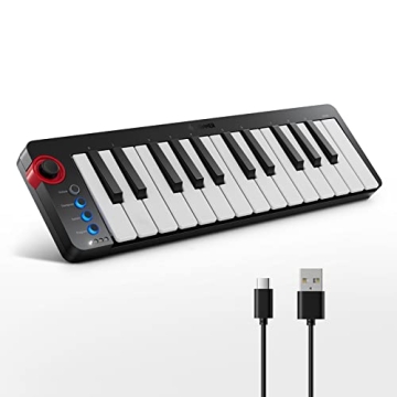 Donner N-25 Mini MIDI Keyboard: 25 Key Portable Controller with Velocity-Sensitive Keys & Music Soft...