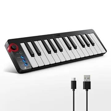 Donner N-25 Mini MIDI Keyboard: 25 Key Portable Controller with Velocity-Sensitive Keys & Music Soft...