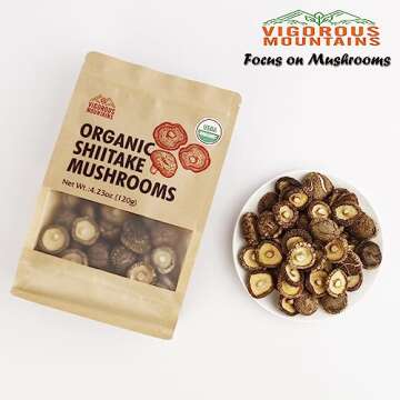 VIGOROUS MOUNTAINS Organic Dried Shiitake Mushrooms 4.23oz