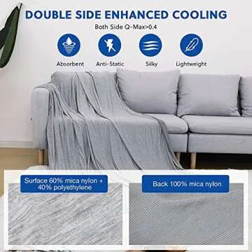 HOMFINE Lightweight Cooling Blanket for Hot Sleepers