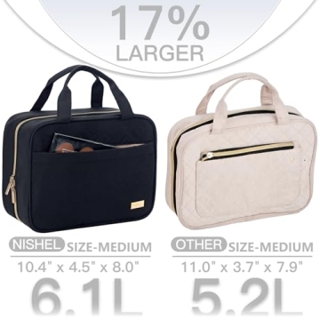 NISHEL Portable Hanging Toiletry Bag for Travelers