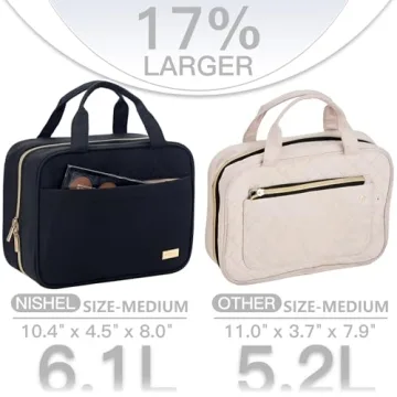 NISHEL Portable Hanging Toiletry Bag for Travelers