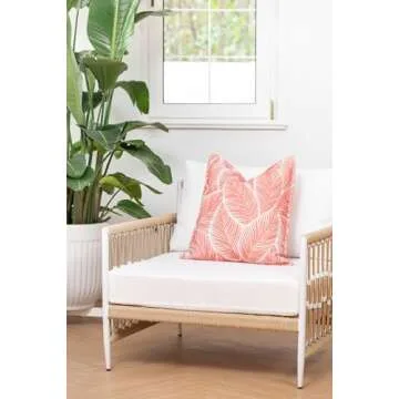 Hofdeco Coastal Pillow Cover, Coral Pink, 20x20, Water Resistant