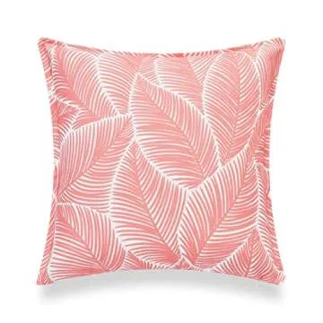 Hofdeco Coastal Pillow Cover, Coral Pink, 20x20, Water Resistant