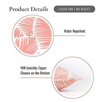 Hofdeco Coastal Pillow Cover, Coral Pink, 20x20, Water Resistant