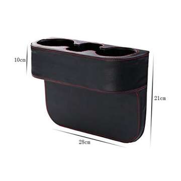 IOKONE Leather Cover Car Cup Holder Organizer for Front Seat