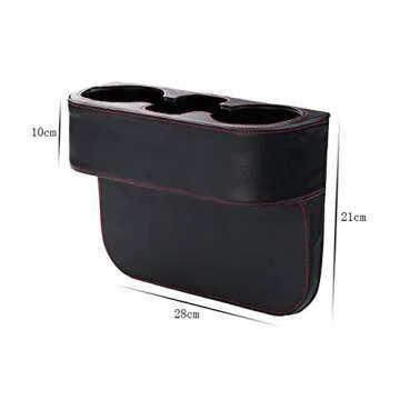 IOKONE Leather Cover Car Cup Holder Organizer for Front Seat