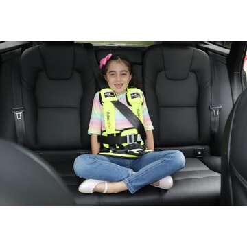 RideSafer - Large Yellow, Lightweight, Compact, Portable Car Seat - Perfect for Travel and Everyday ...