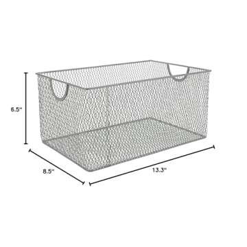 YBM HOME Kitchen Pantry Organizer Wire Basket for Shelves, Cabinets, Pantry, Countertop, Mesh Open S...