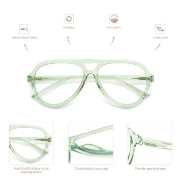 AMOMOMA Retro Aviator Reading Glasses for Style & Comfort